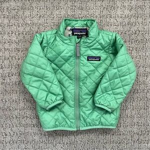 Patagonia Jacket, 12-18 months size, quilted baby jacket, green